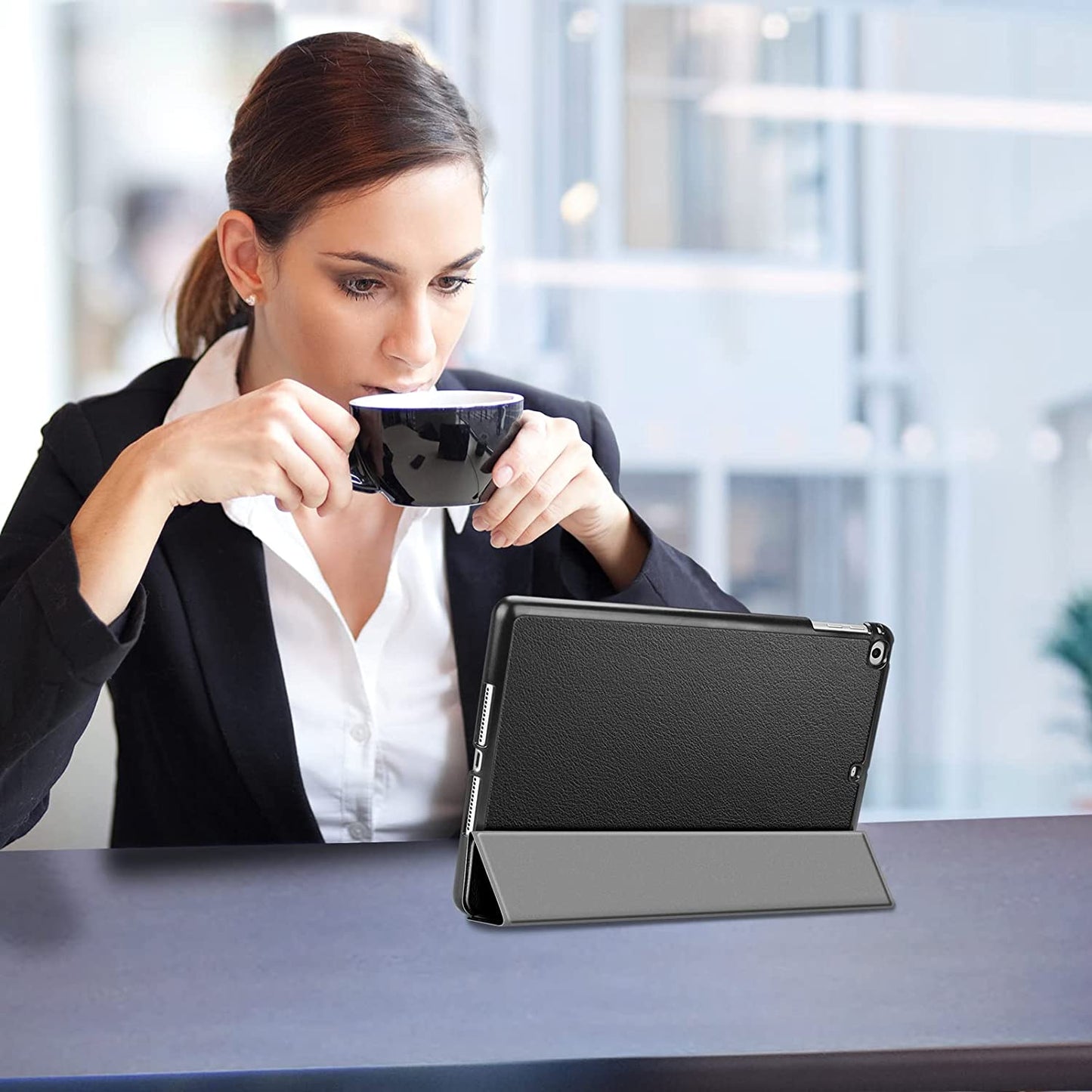 Slim Case for Ipad 6Th /5Th Generation 9.7", Ipad Air 2 & Air 1 | Lightweight Smart Protective Stand Cover, Shockproof Protection, Viewing & Typing Angles, Auto Wake/Sleep, Black