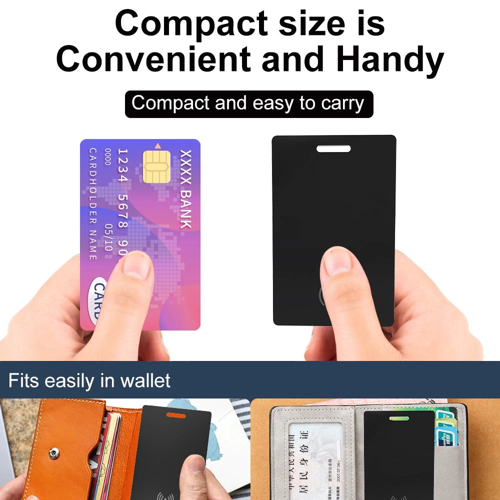 Wallet Tracking Card Ultra-Thin GPS Location Smart Anti-Loss Tag for Smart Phone Find My Bluetooth Device Wireless Charging