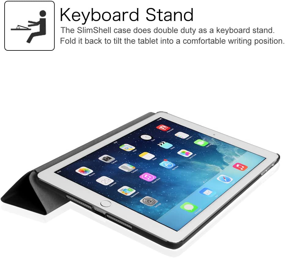 Slim Case for Ipad 6Th /5Th Generation 9.7", Ipad Air 2 & Air 1 | Lightweight Smart Protective Stand Cover, Shockproof Protection, Viewing & Typing Angles, Auto Wake/Sleep, Black