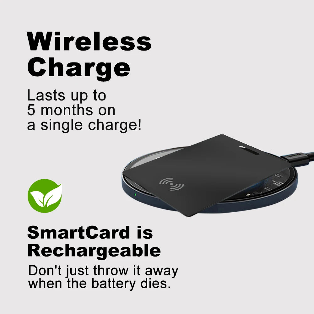 Wallet Tracking Card Ultra-Thin GPS Location Smart Anti-Loss Tag for Smart Phone Find My Bluetooth Device Wireless Charging